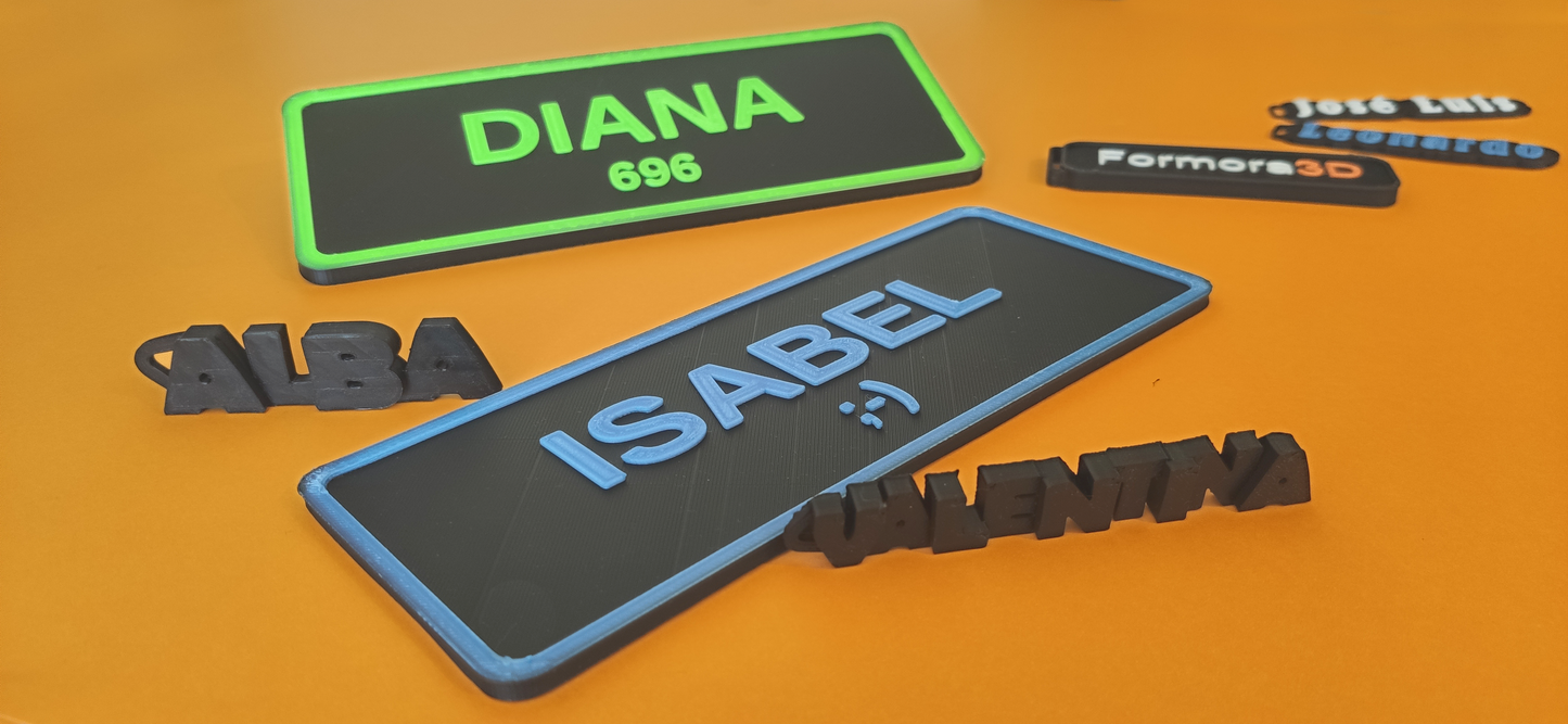 Placa personalizada con nombre