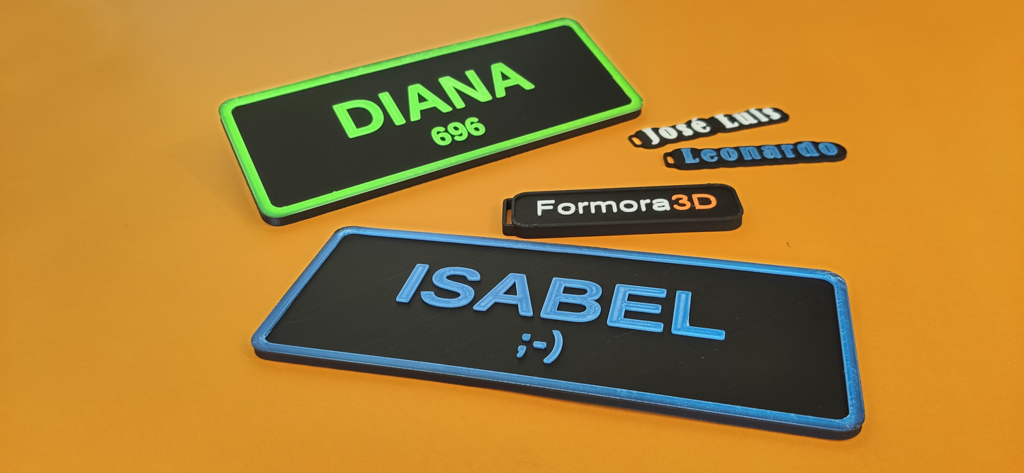 Placa personalizada con nombre