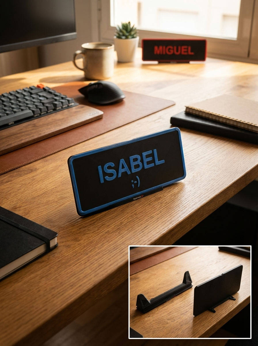 Placa personalizada con nombre
